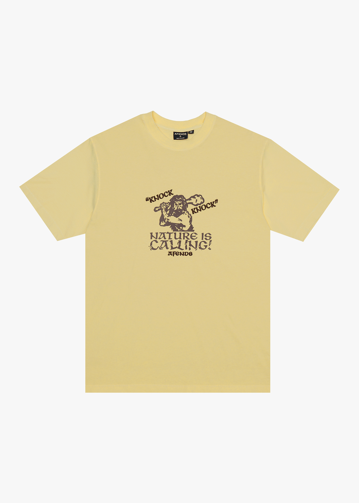 Mens Knock Knock T Shirt Washed Lemon - Image 1