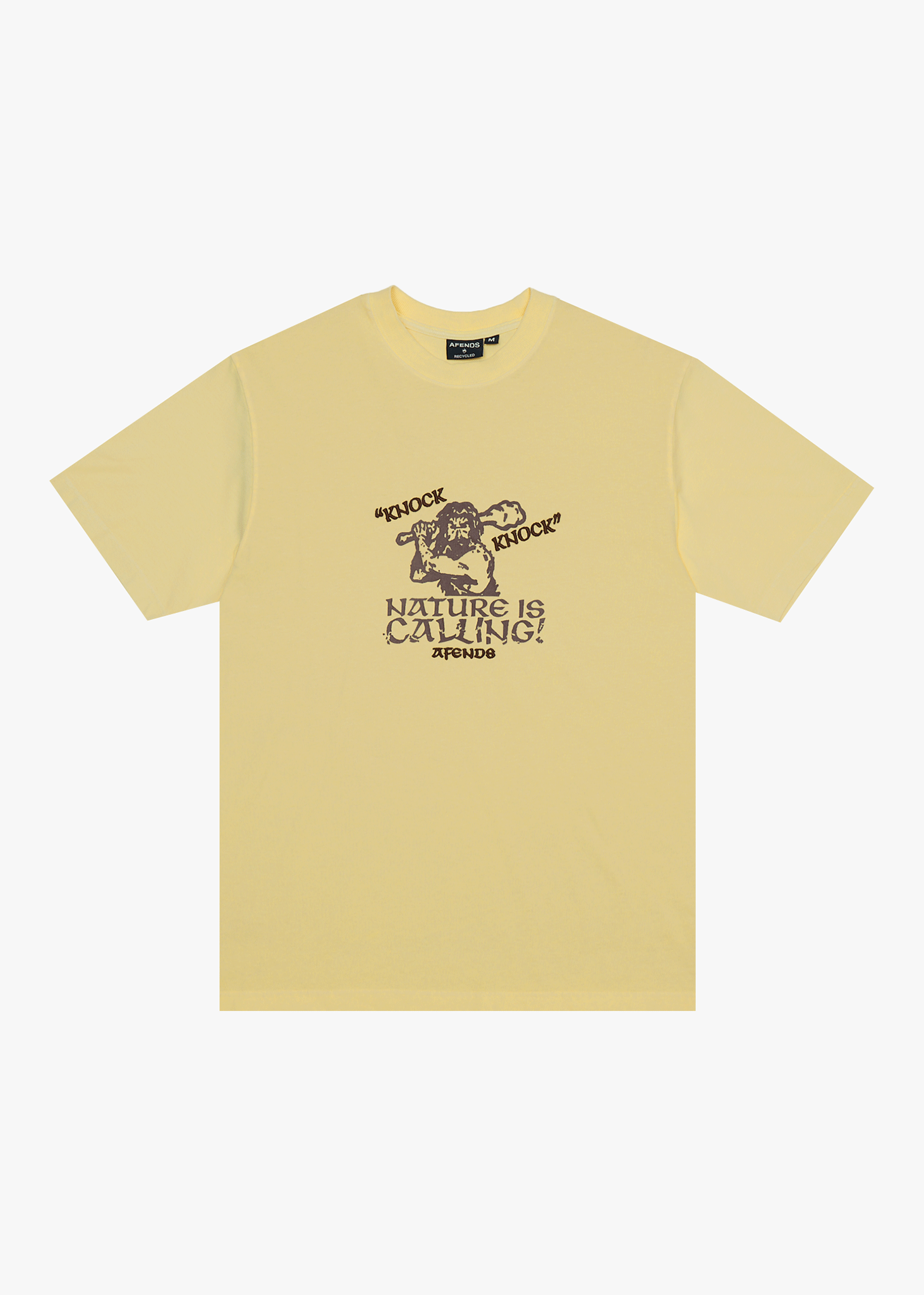 Mens Knock Knock T Shirt Washed Lemon - Image 1