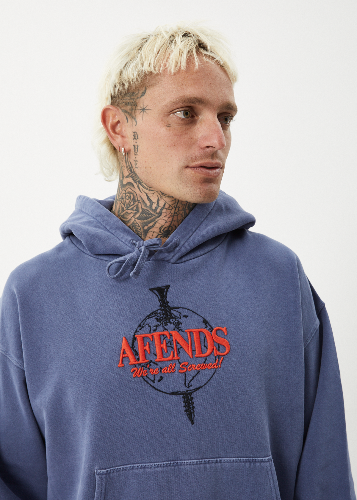 Afends HoodM Screwed Boxy Pu M243510-WMR