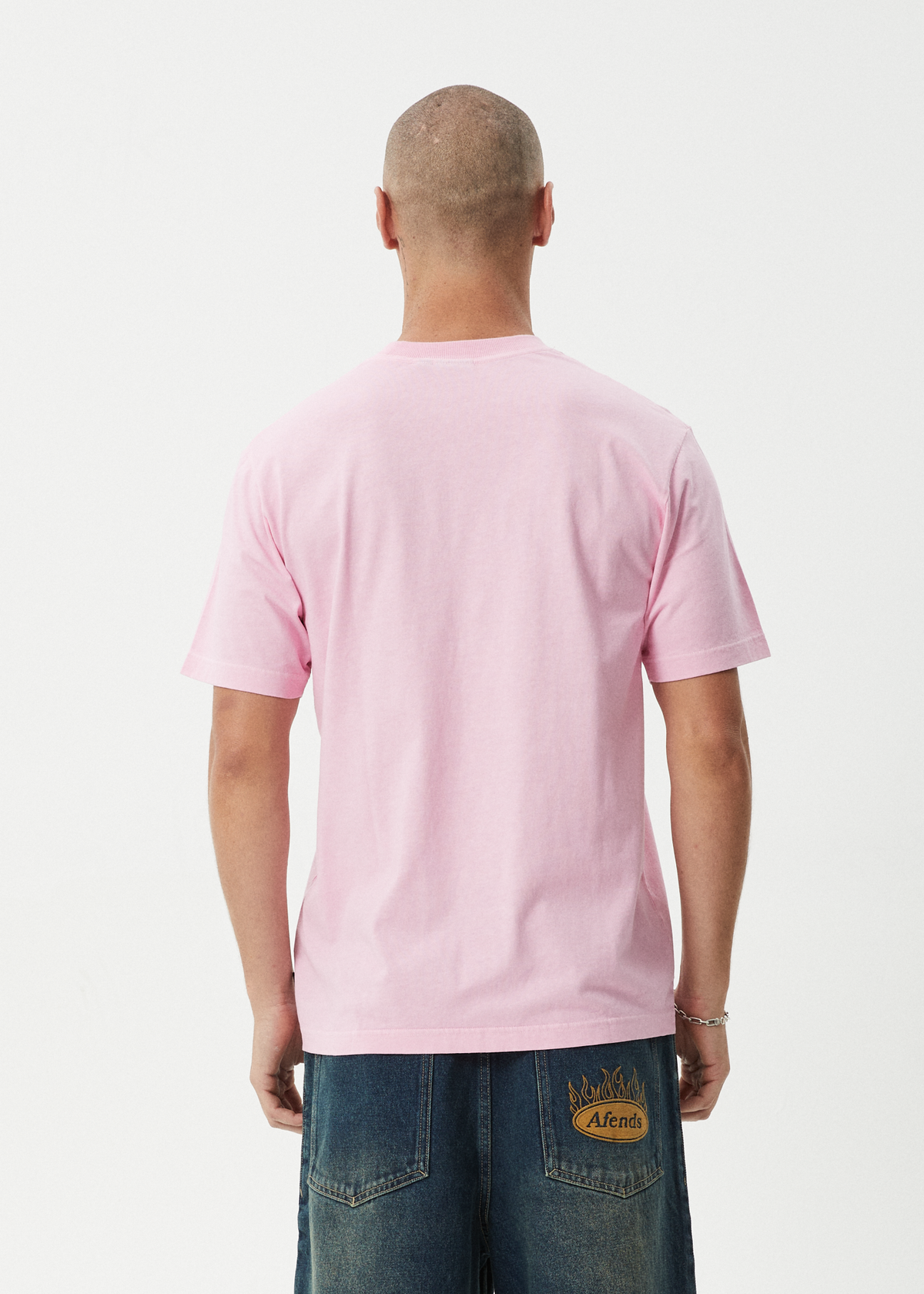 Mens Burnin T Shirt Vintage Pink - Image 5