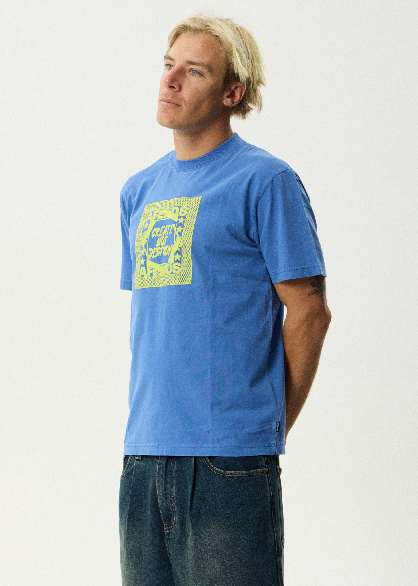 Mens Painter T Shirt Washed Marina - Image 2