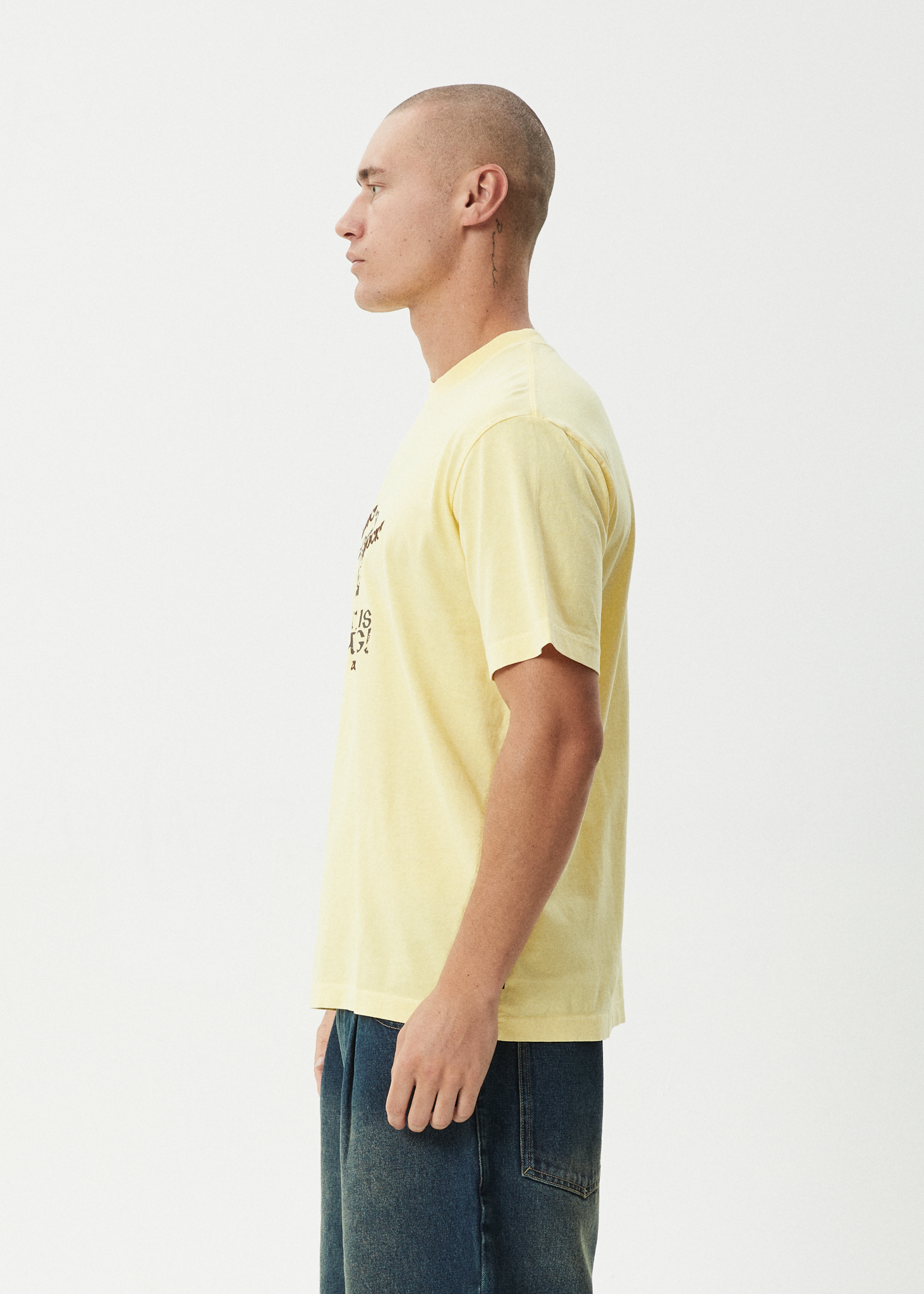 Mens Knock Knock T Shirt Washed Lemon - Image 5
