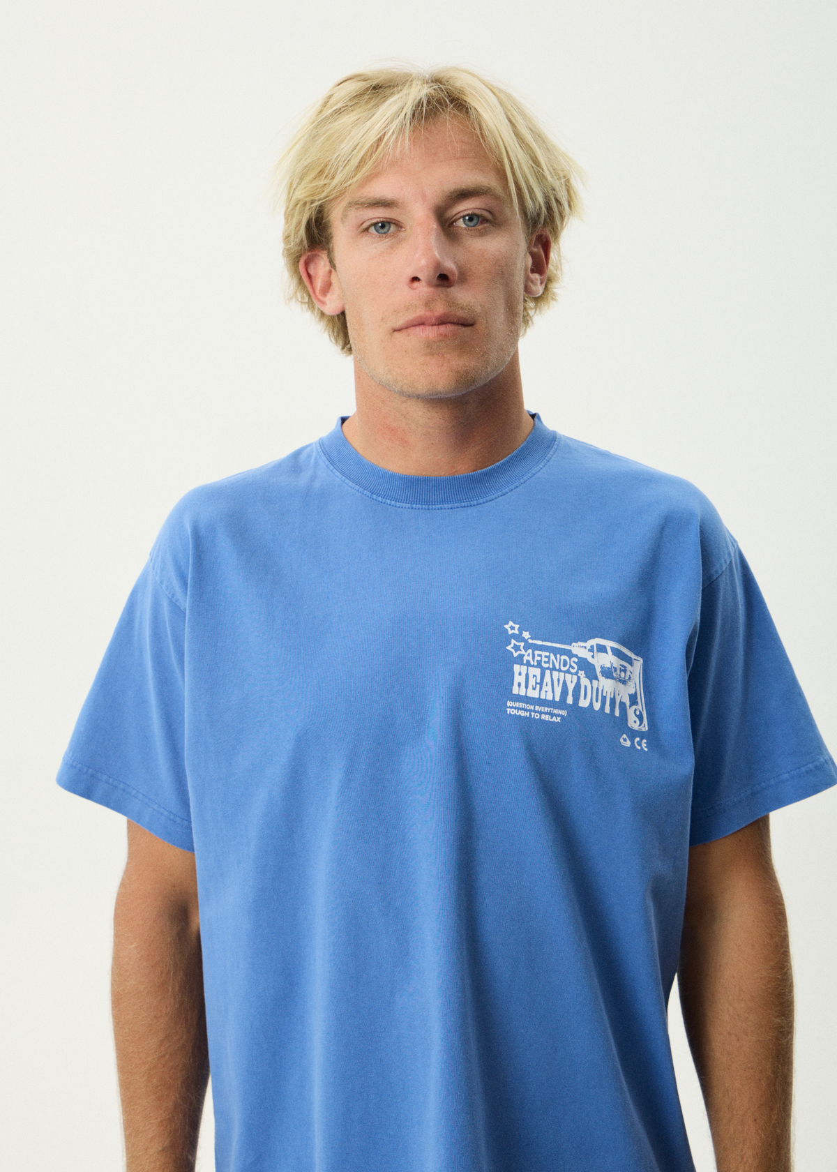 Mens Heavy Duty T Shirt Washed Marina - Image 7