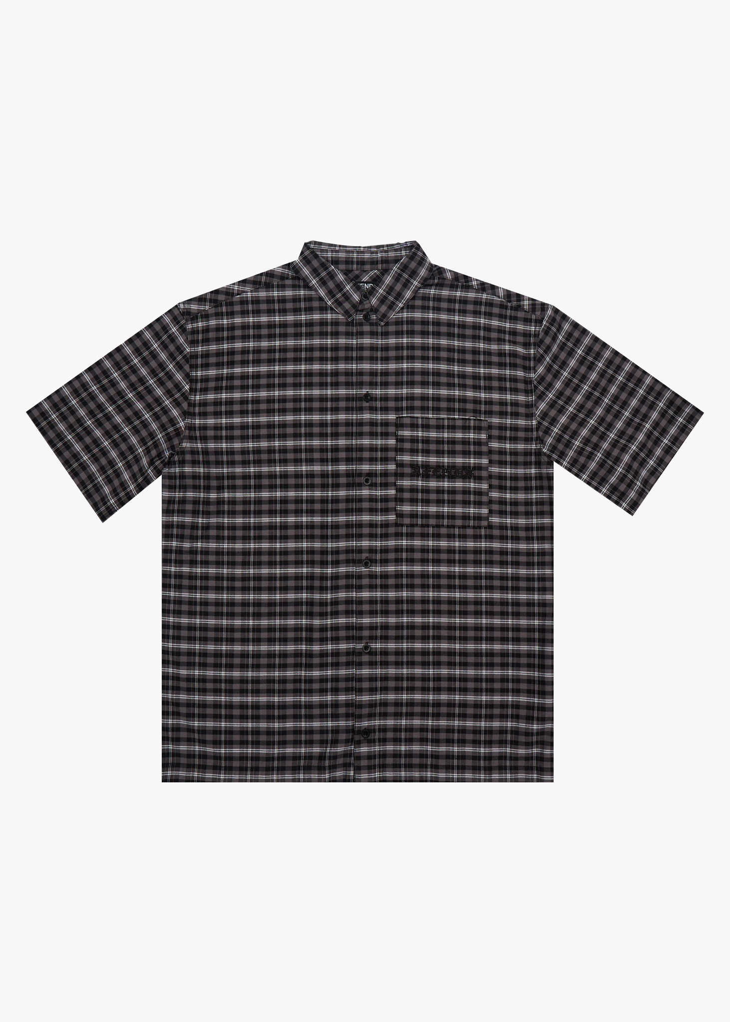 Mens Darkness Shirt Black Check - Image 1