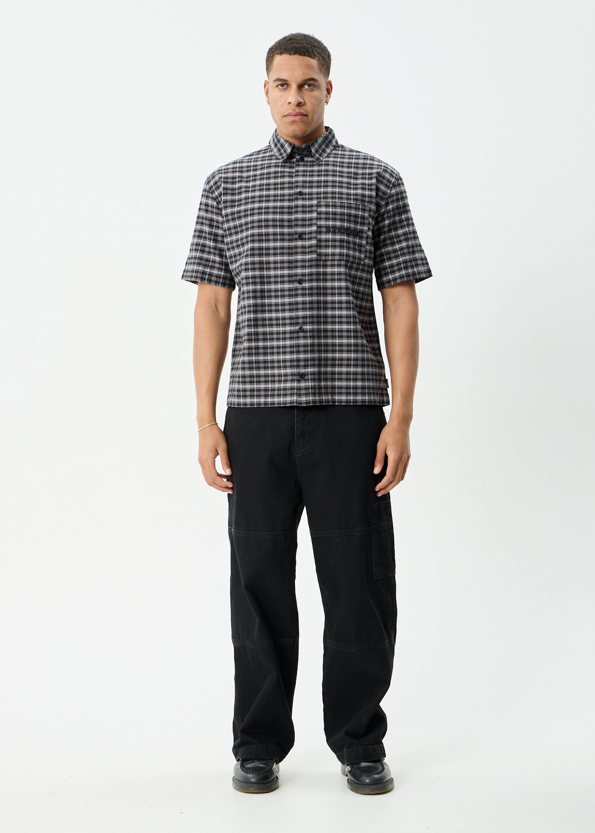 Mens Darkness Shirt Black Check - Image 8