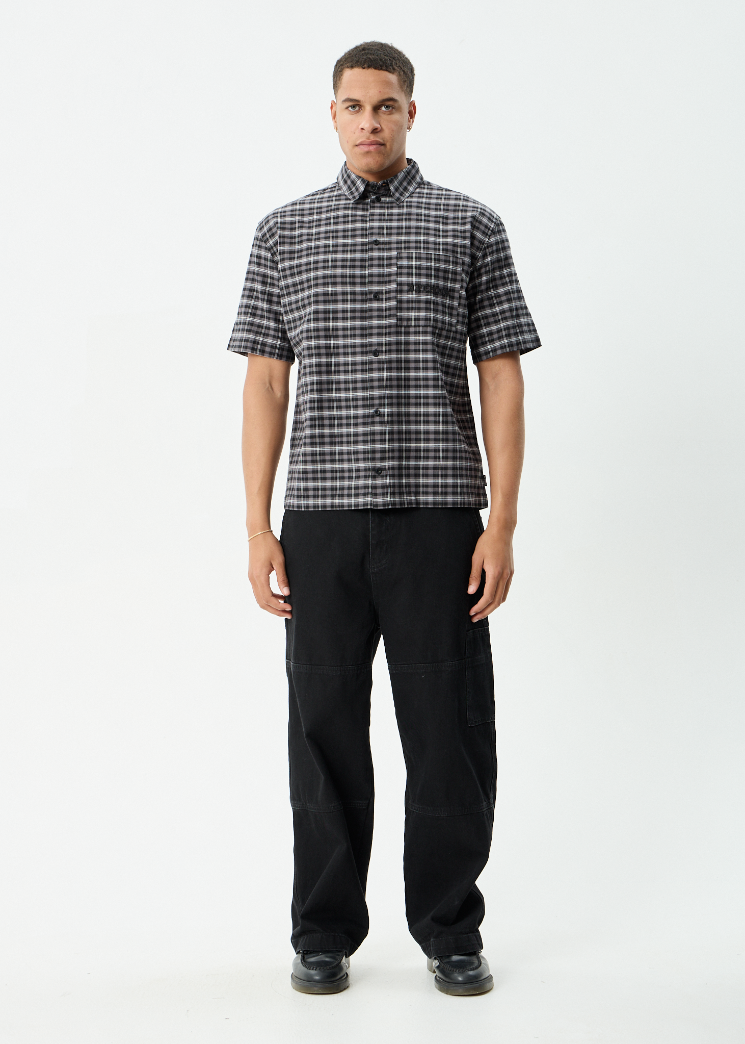 Mens Darkness Shirt Black Check - Image 8