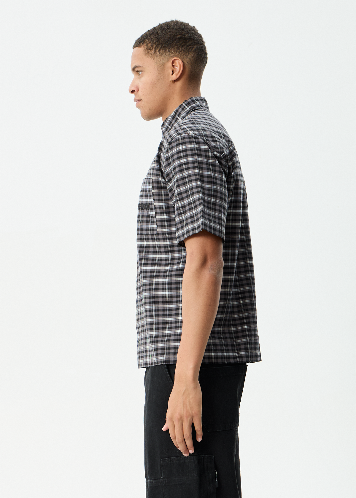Mens Darkness Shirt Black Check - Image 5