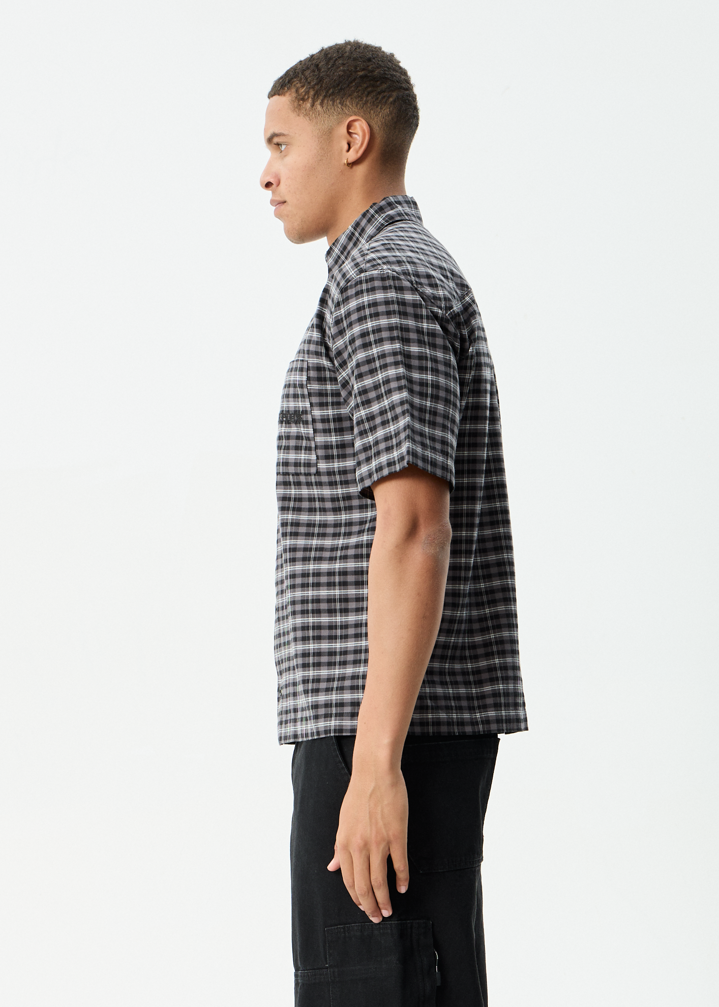 Mens Darkness Shirt Black Check - Image 5