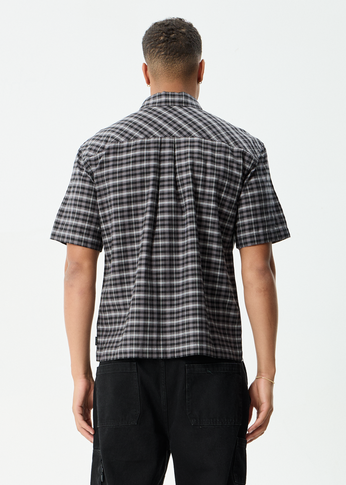 Mens Darkness Shirt Black Check - Image 6