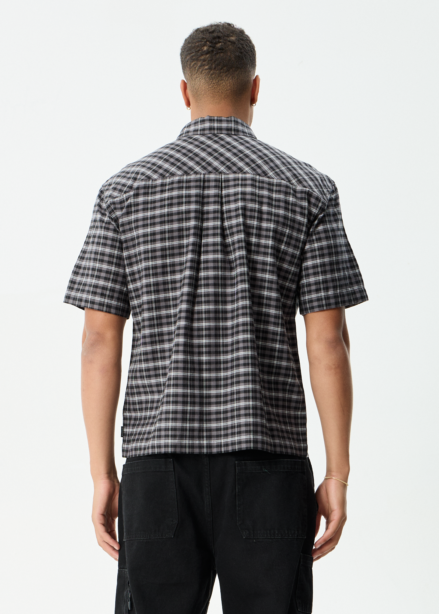 Mens Darkness Shirt Black Check - Image 6