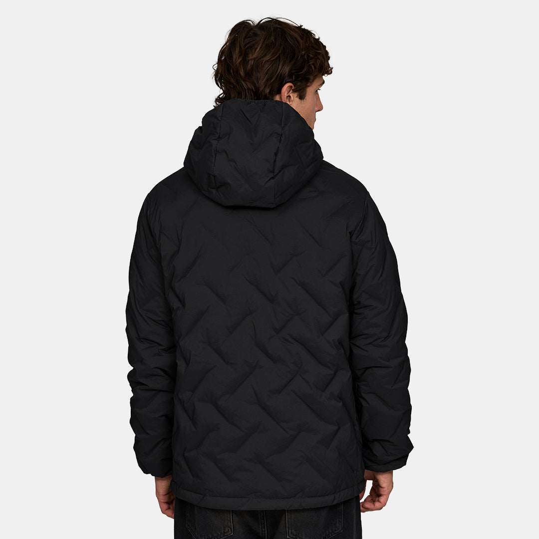 Mens Down Hooded Jacket Apre Jacket Black - Image 3