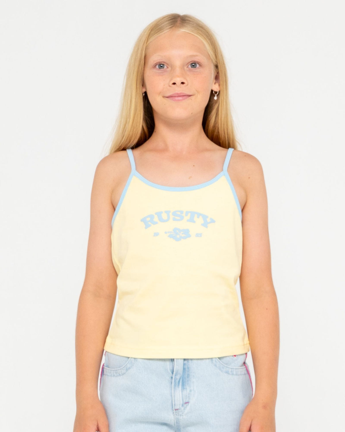 Kids Britney Tank Singlet Pale Banana - Image 1
