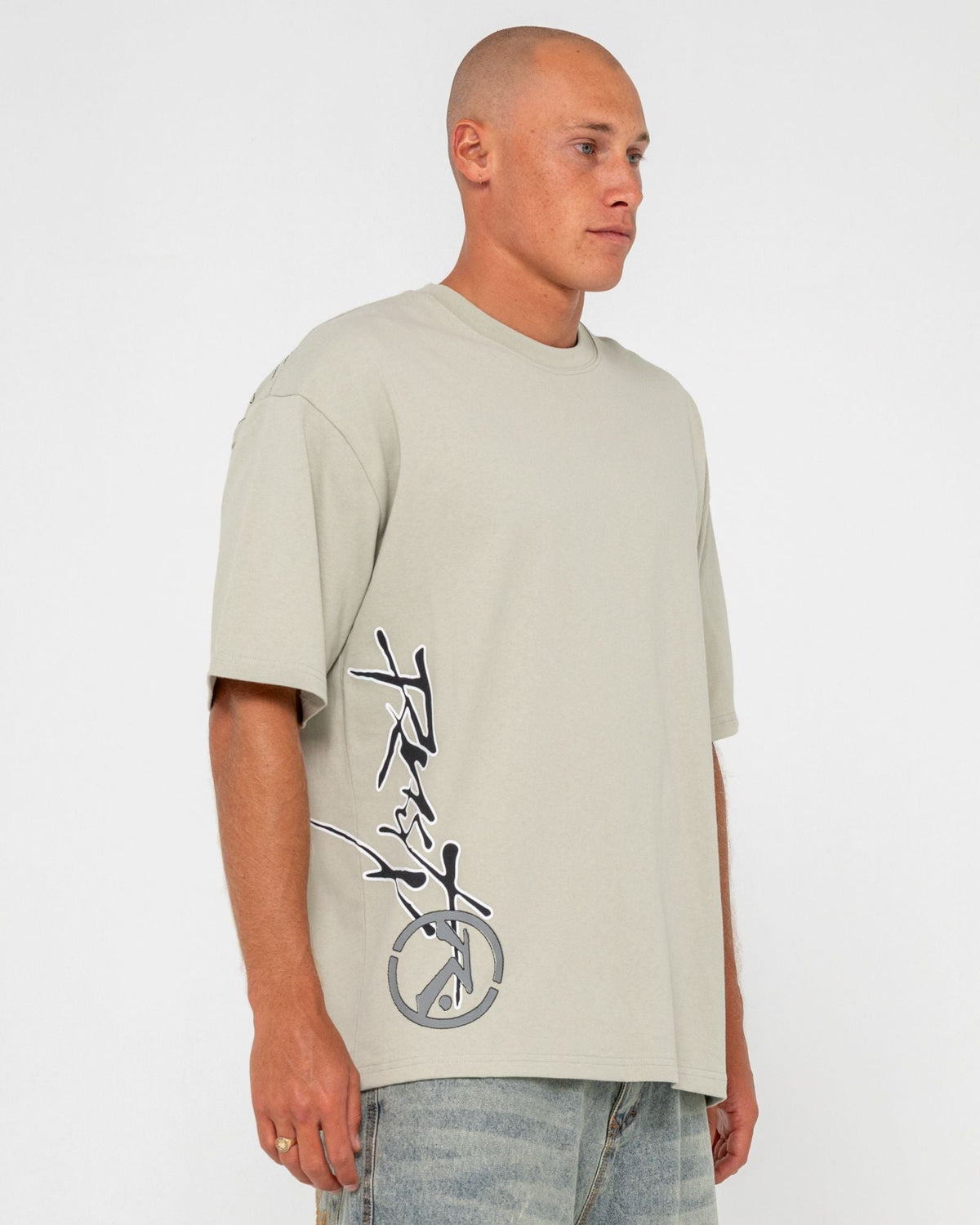 Mens Spraya T Shirt Abbey Stone - Image 4