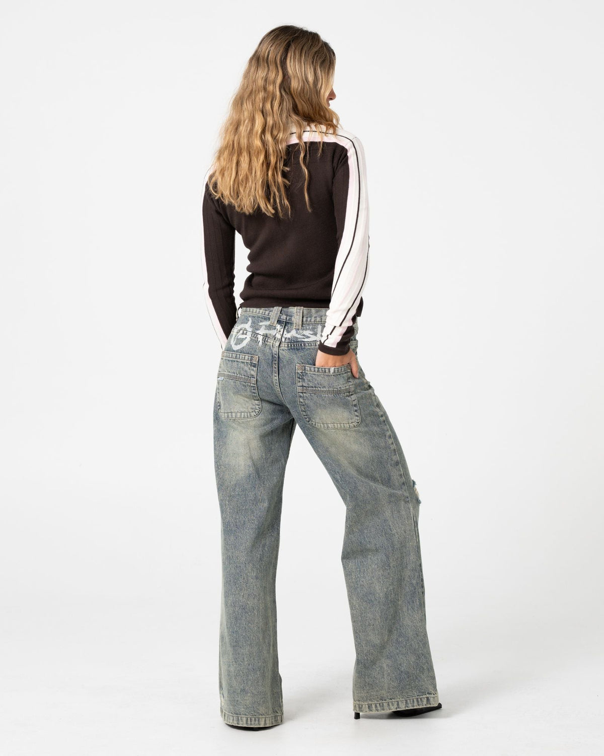 Womens Daddy GB Fitted Zip Through Knitwear Java - Image 5