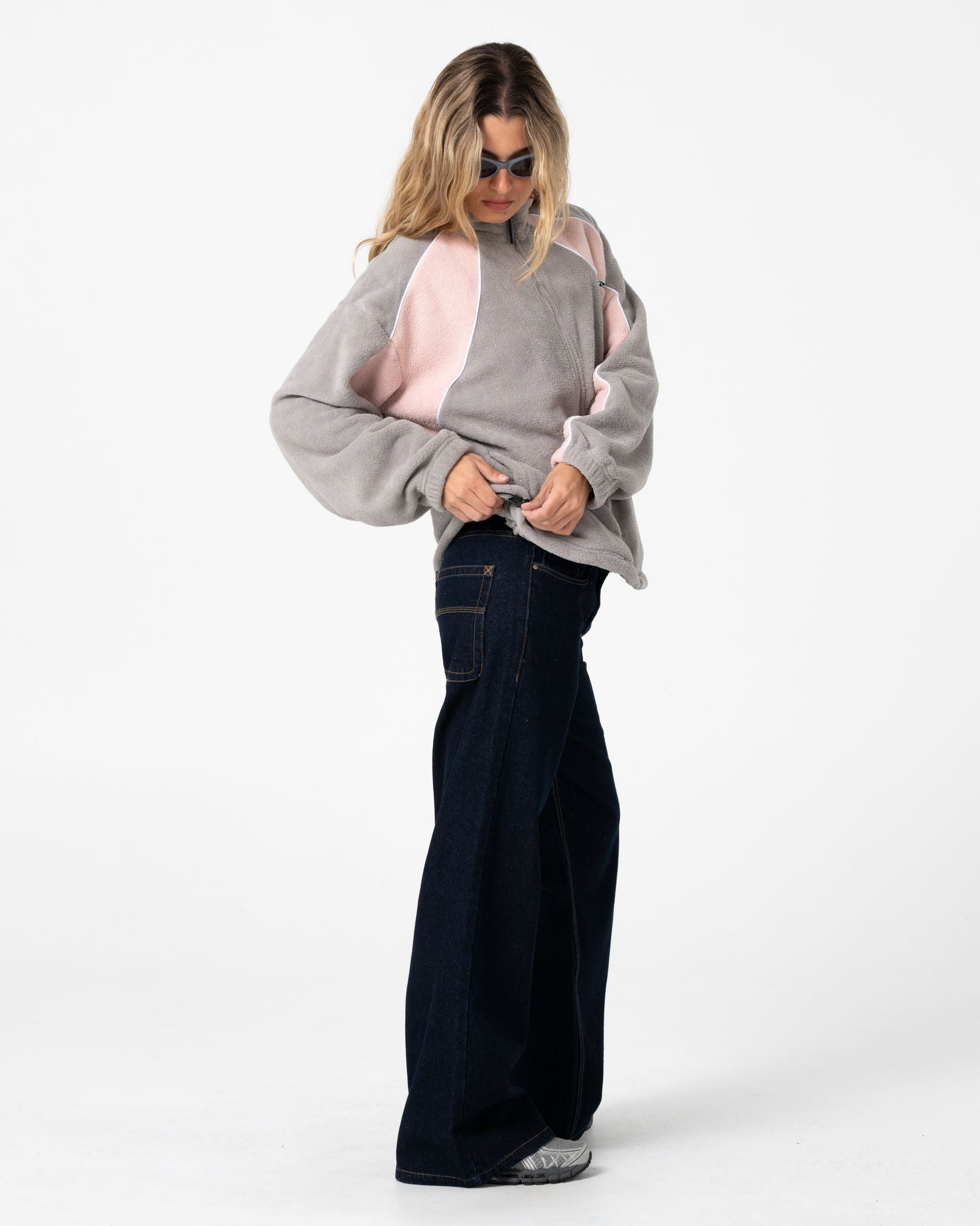 Two Tides Zip Through Sherpa Fleece Pink A Boo / Grey - Image 3
