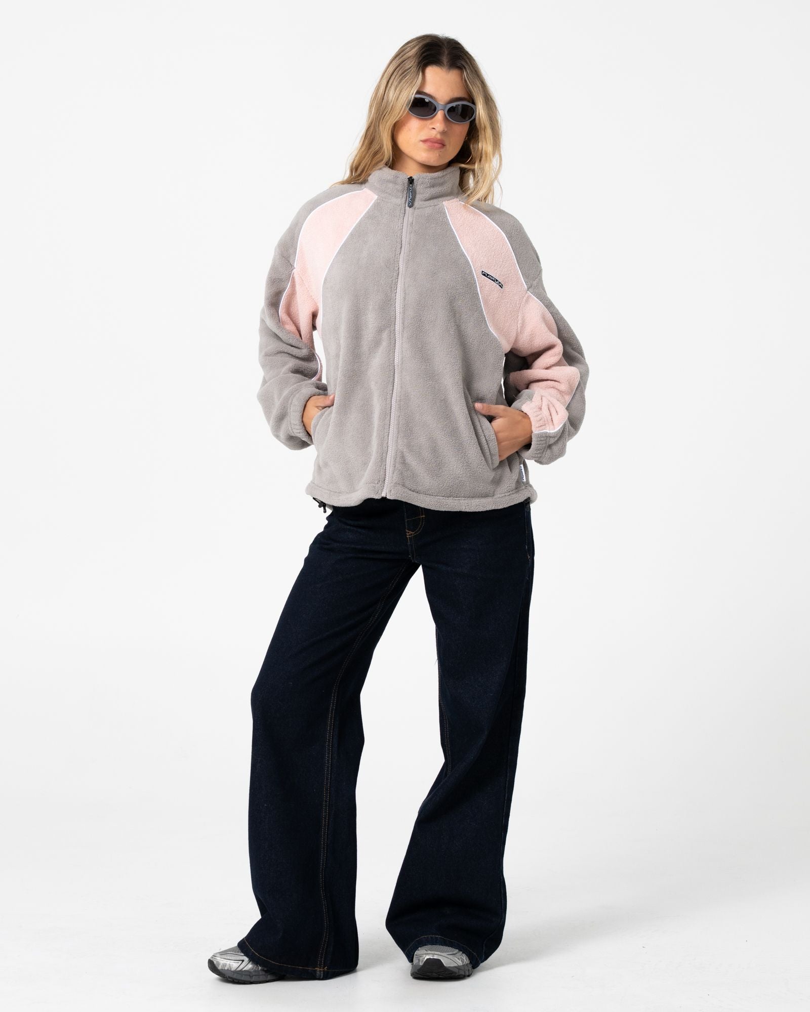 Two Tides Zip Through Sherpa Fleece Pink A Boo / Grey - Image 7