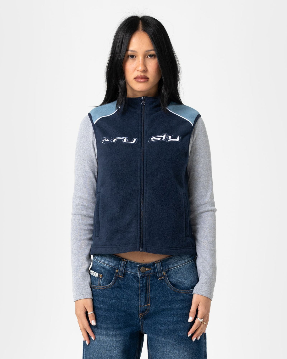 Womens Mr Cool Polar Fleece Vest Atlantic Blue - Image 2