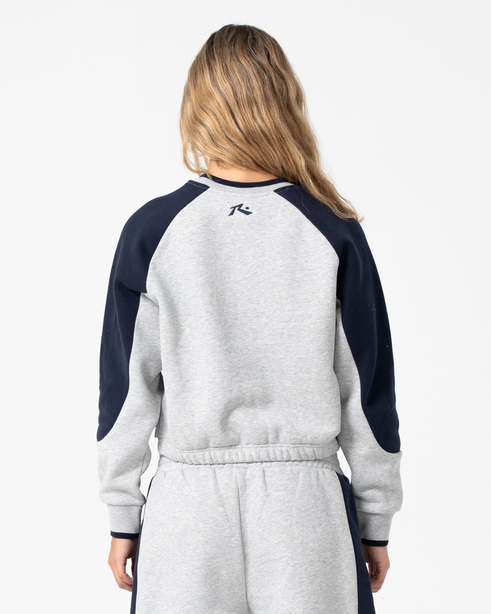 Womens Harvest Cropped Crew Sweater Grey Marle - Image 4
