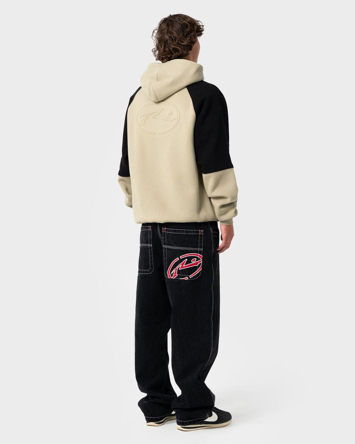 Mens Shesh Besh Hooded Jumper Abbey Stone - Image 3