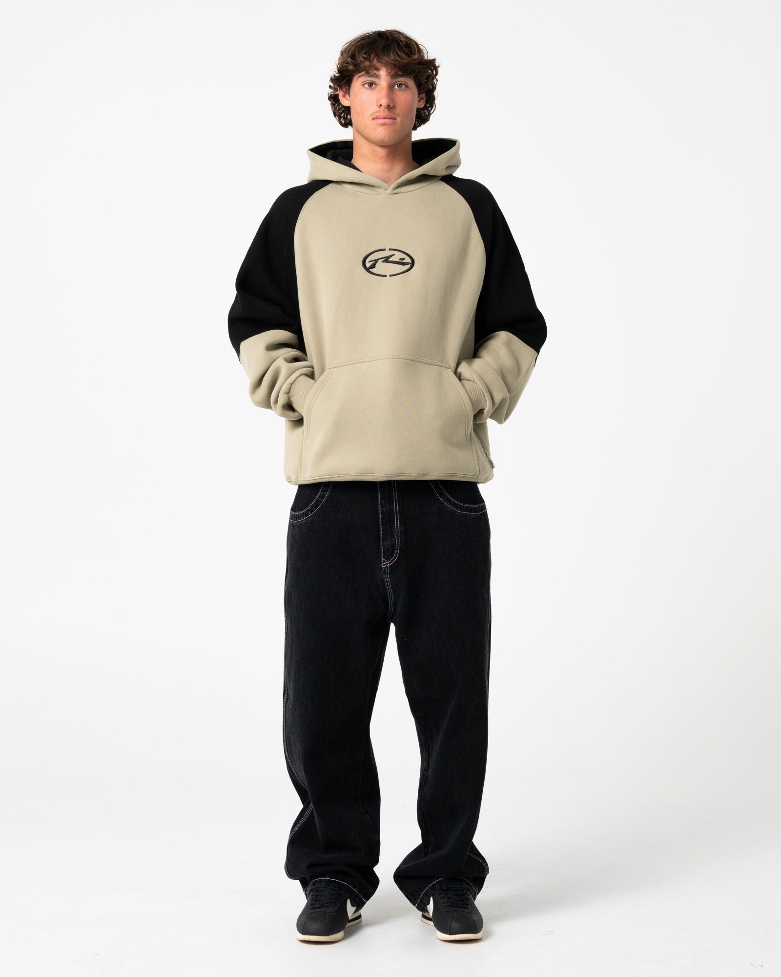 Mens Shesh Besh Hooded Jumper Abbey Stone - Image 1