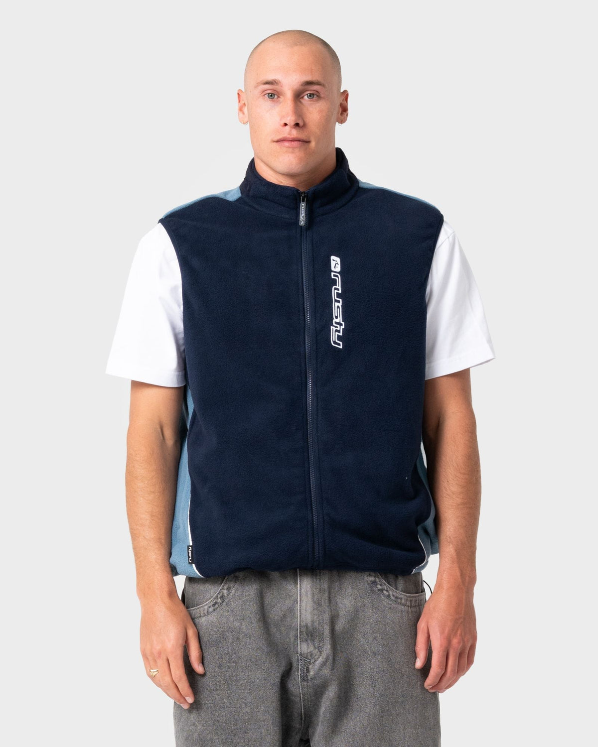 Mens Phantom Polar Fleece Vest Navy/Blue - Image 2