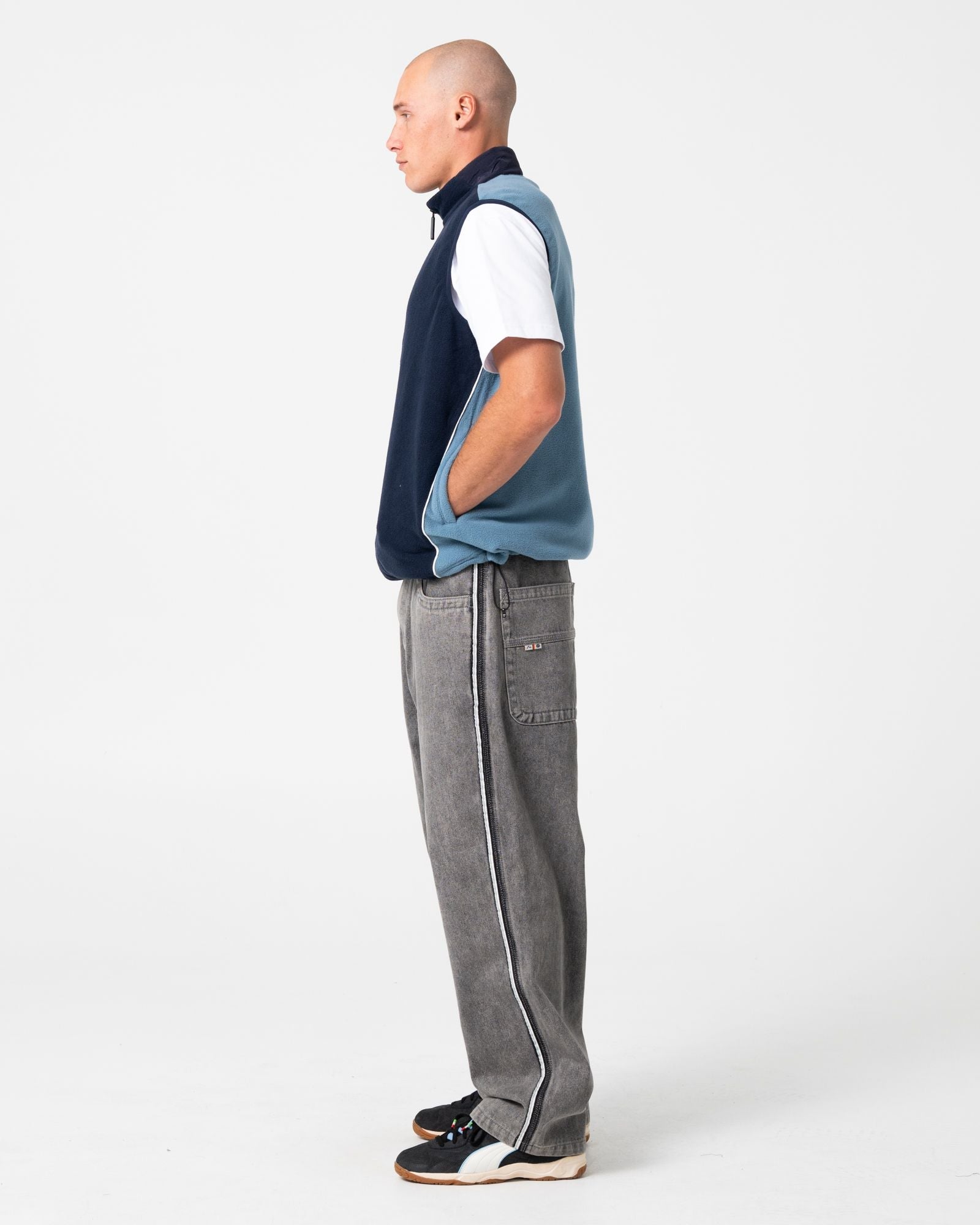 Mens Phantom Polar Fleece Vest Navy/Blue - Image 4