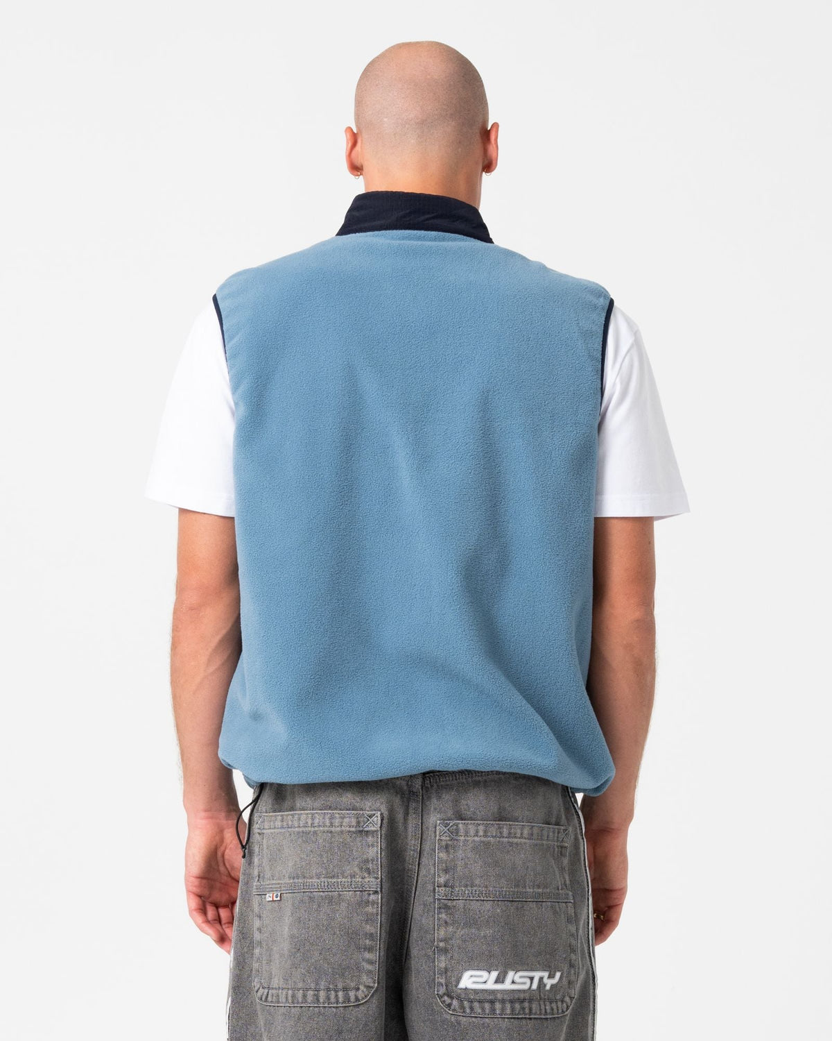 Mens Phantom Polar Fleece Vest Navy/Blue - Image 5