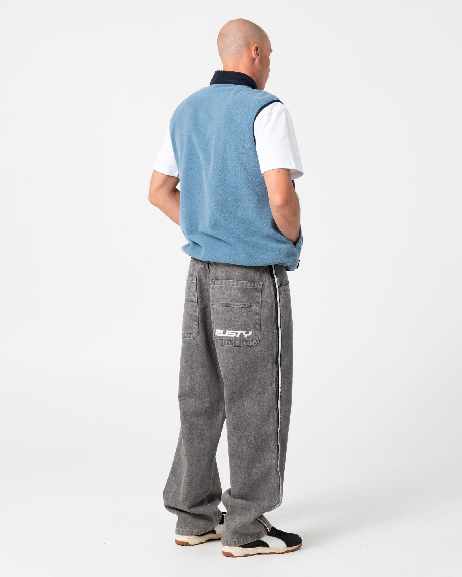 Mens Phantom Polar Fleece Vest Navy/Blue - Image 6