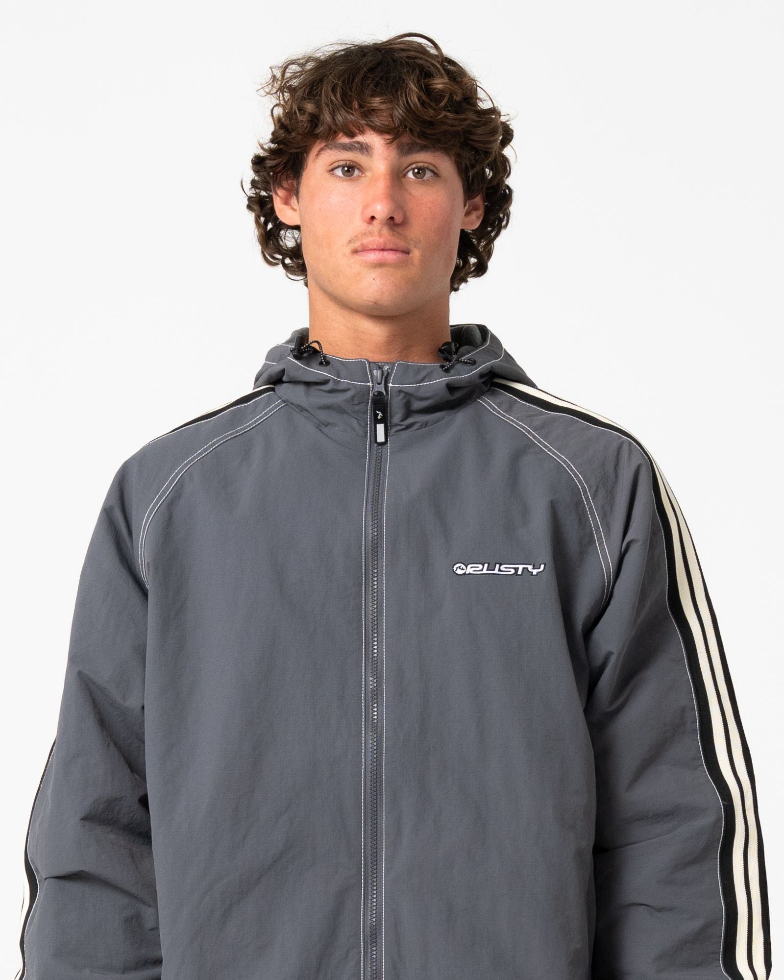 Mens Lock Out Hooded Jumper Steel Blue - Image 4