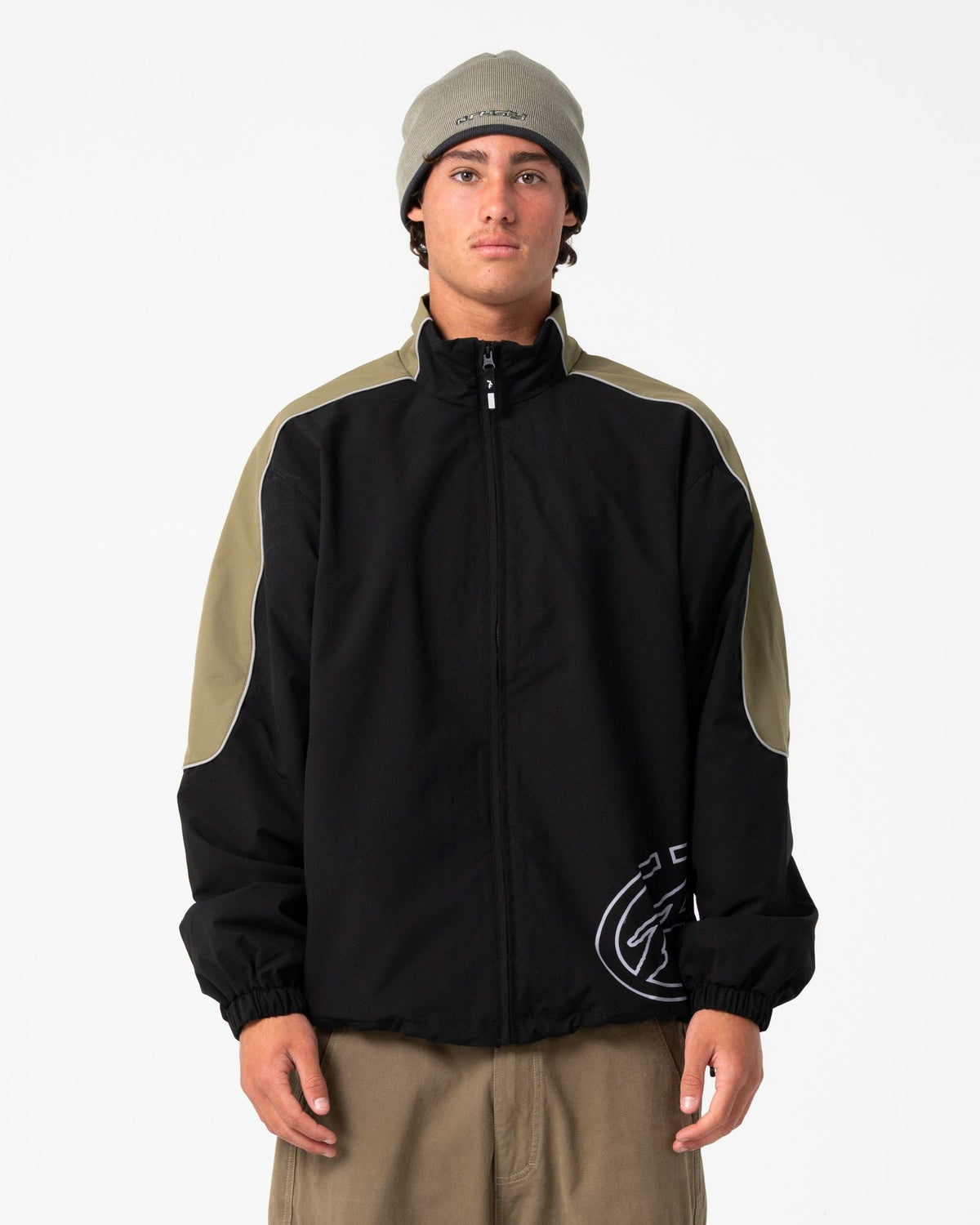 Mens Frontline Track Jacket Black - Image 2