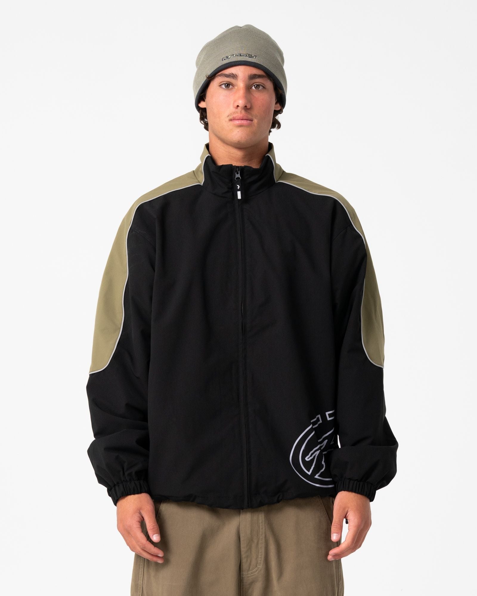 Mens Frontline Track Jacket Black - Image 2