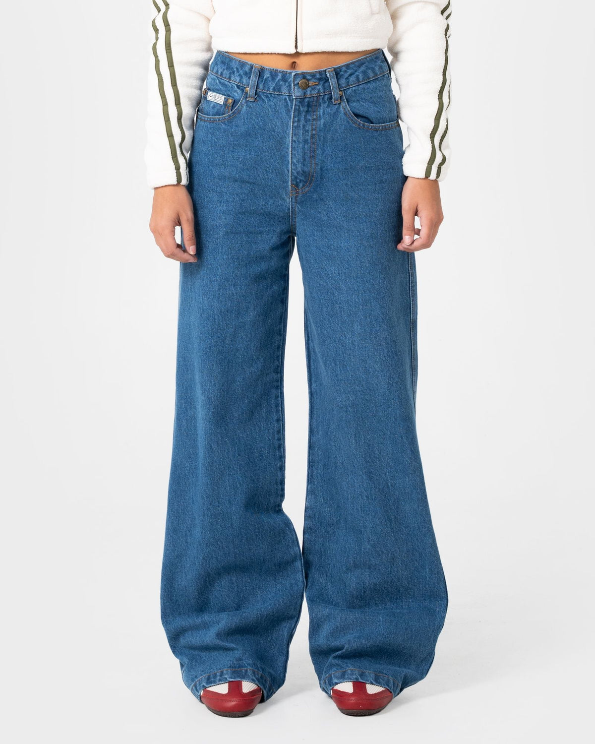Womens Cyprus High Waist Wide Leg Denim Authentic Blue - Image 2