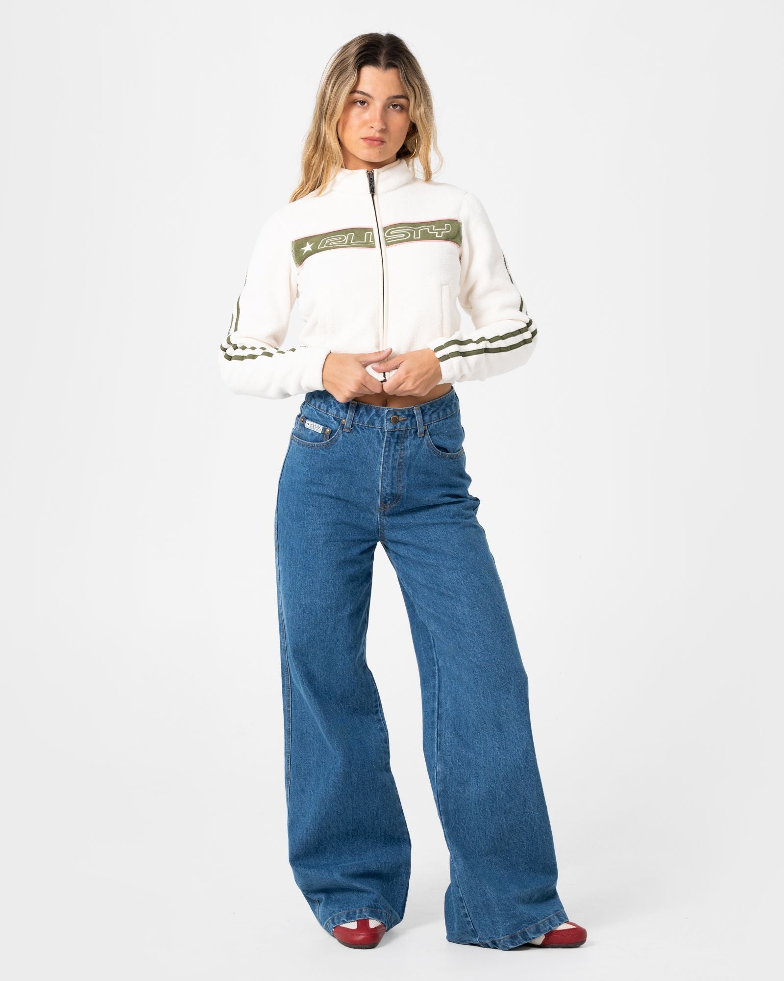 Womens Cyprus High Waist Wide Leg Denim Authentic Blue - Image 1