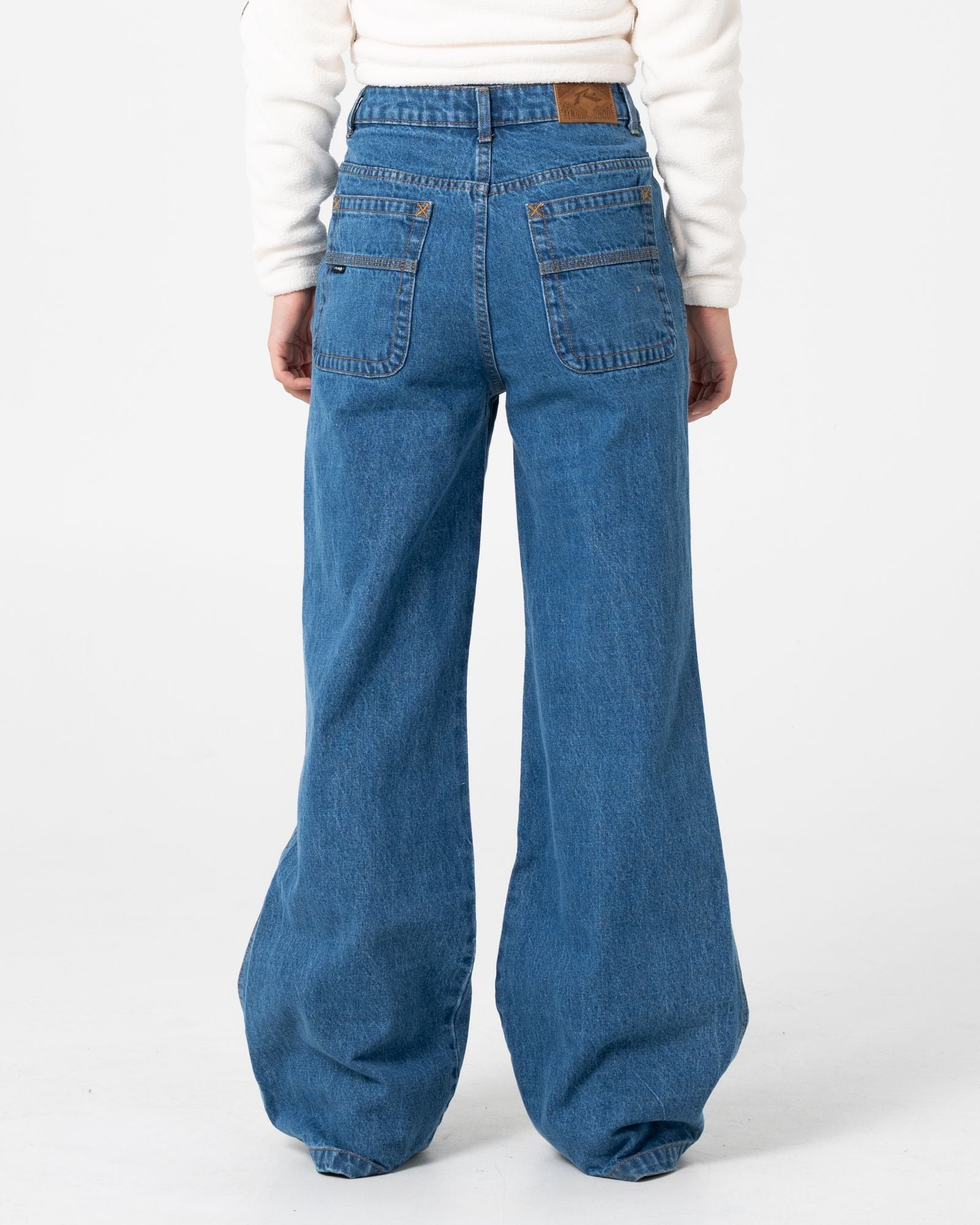 Womens Cyprus High Waist Wide Leg Denim Authentic Blue - Image 4