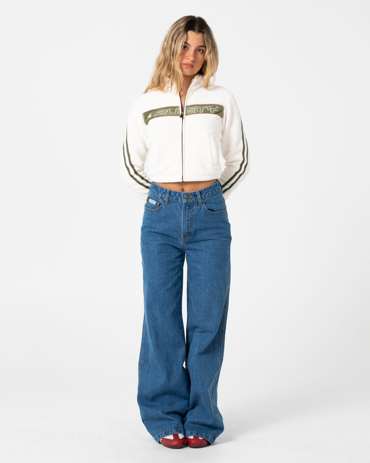 Womens Cyprus High Waist Wide Leg Denim Authentic Blue - Image 5