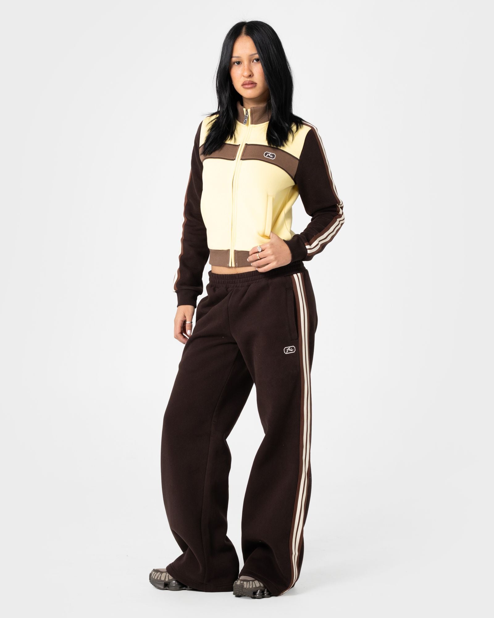 Womens Wide Leg Track Pant Casual Pant Java - Image 1