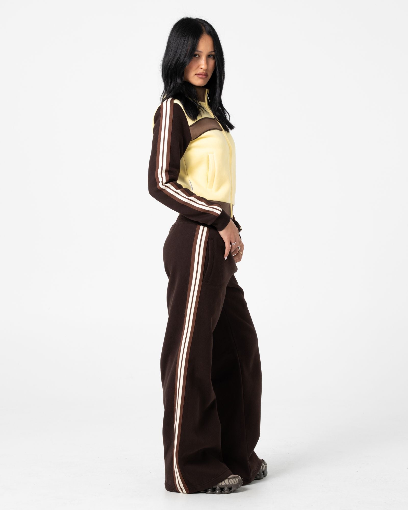 Womens Wide Leg Track Pant Casual Pant Java - Image 3