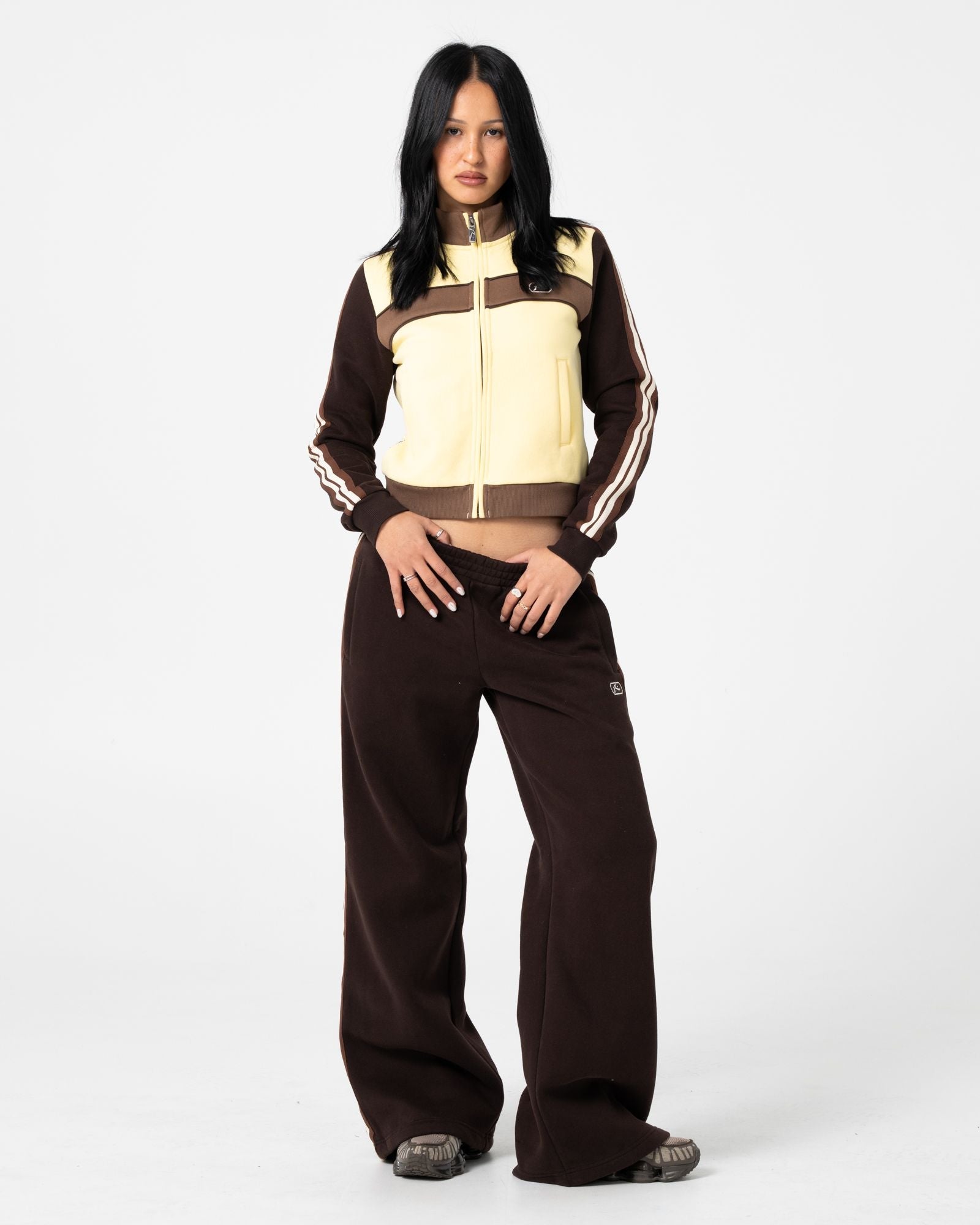 Womens Wide Leg Track Pant Casual Pant Java - Image 5