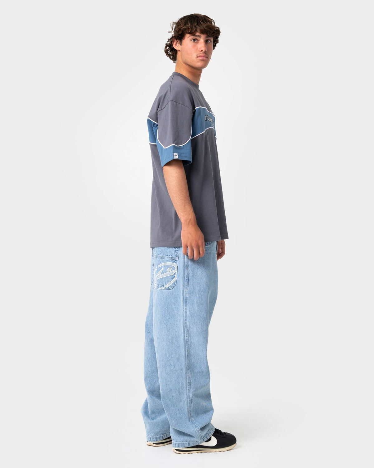 Mens Kinetic Panel T Shirt Steel - Image 3