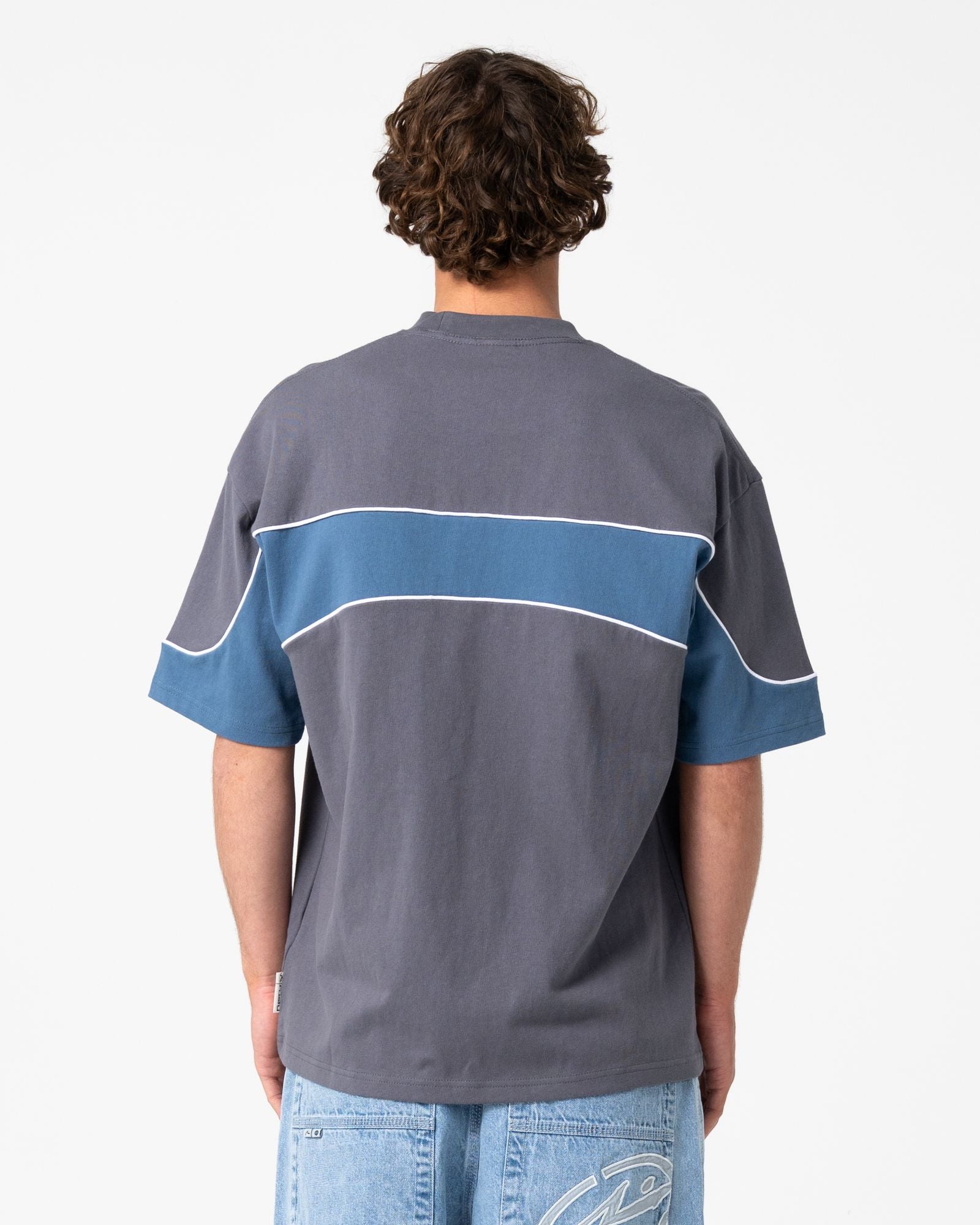 Mens Kinetic Panel T Shirt Steel - Image 4