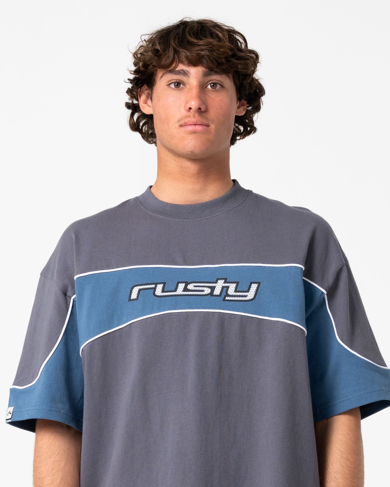 Mens Kinetic Panel T Shirt Steel - Image 5