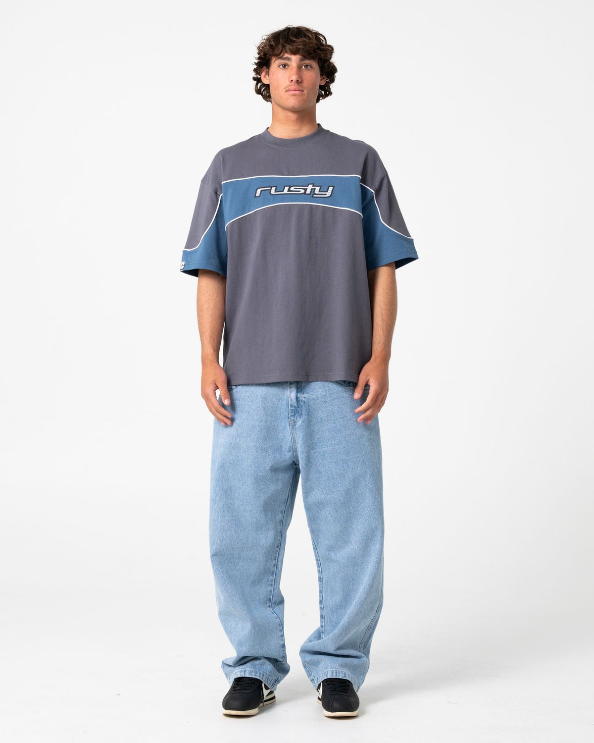 Mens Kinetic Panel T Shirt Steel - Image 1