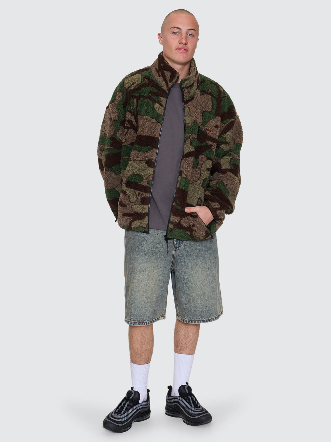 Plain Sight Sherpa Jacket Camo Green - Image 5