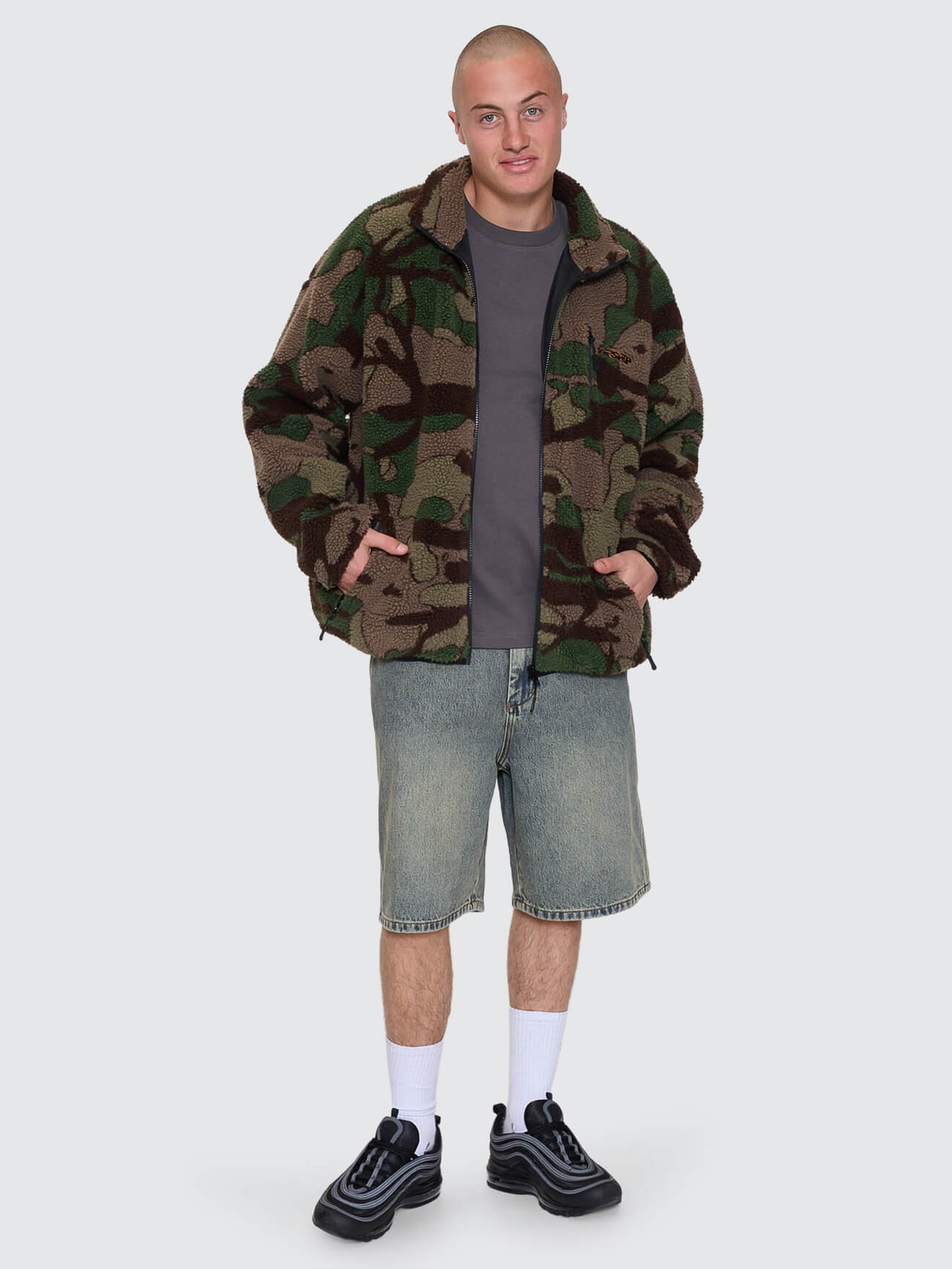 Plain Sight Sherpa Jacket Camo Green - Image 8