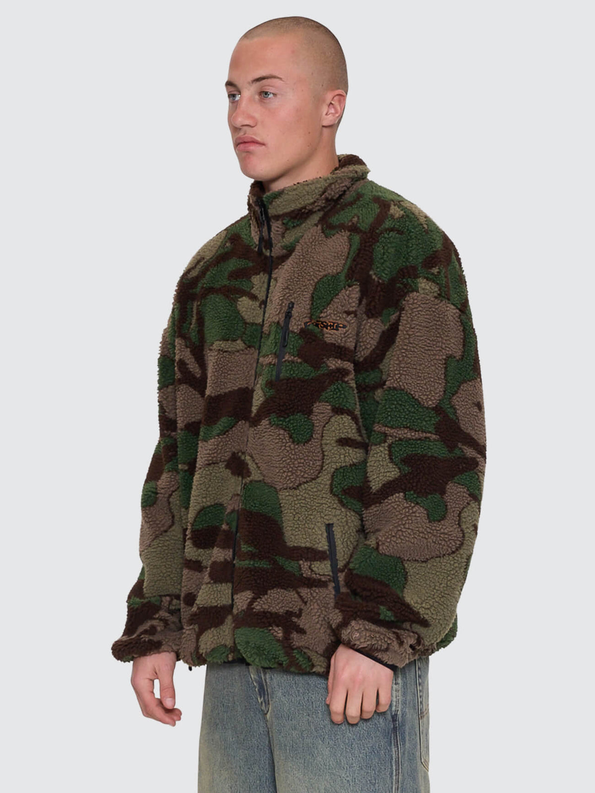 Plain Sight Sherpa Jacket Camo Green - Image 3