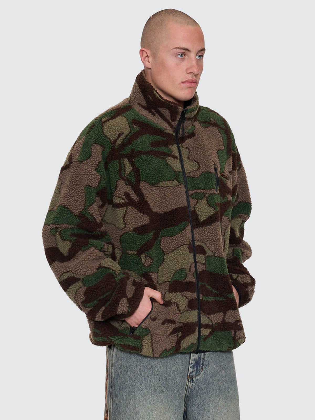 Plain Sight Sherpa Jacket Camo Green - Image 7
