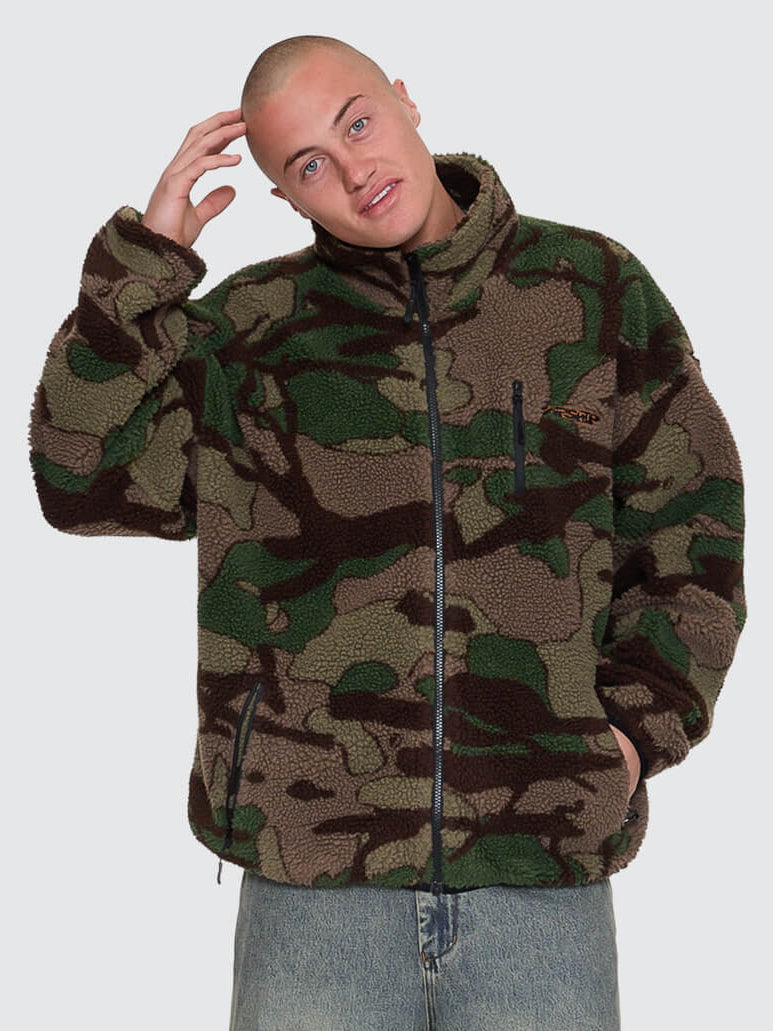 Plain Sight Sherpa Jacket Camo Green - Image 9