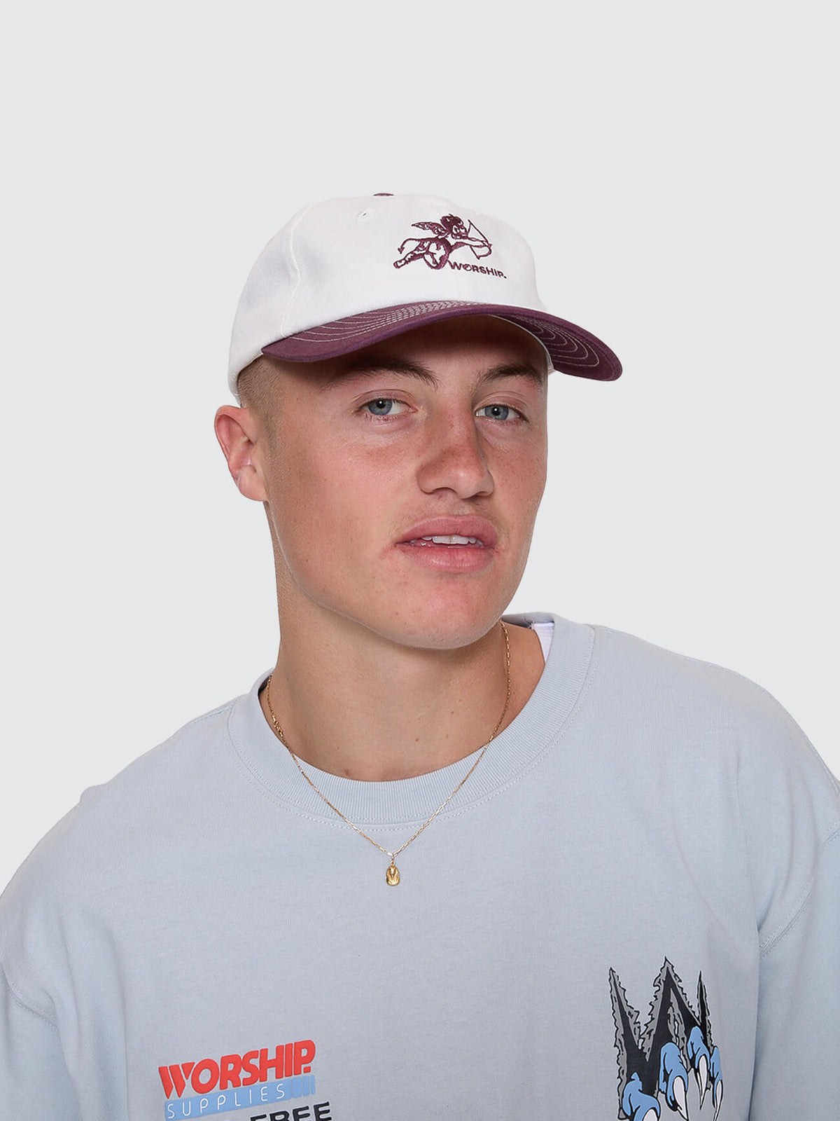 Cherub 6 Panel Hat Blueberry Cream - Image 1