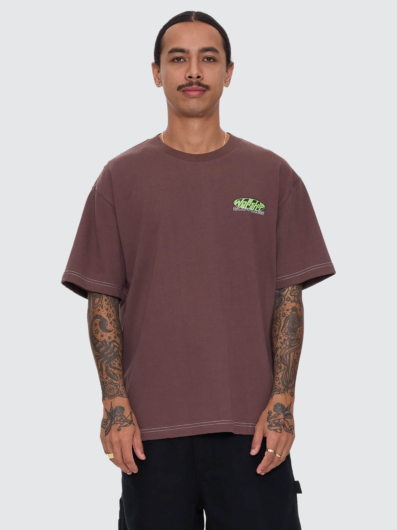 Funku Regular Fit Tee Dark Choc - Image 1