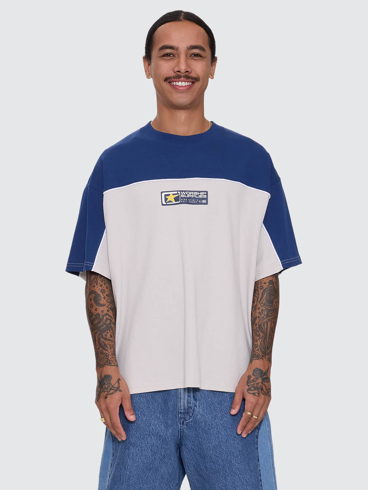 Blender Oversize Panel Tee Blue Depths - Image 1